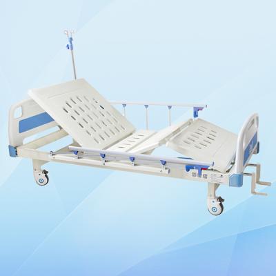 China M16 Hospital Bed Two Cranks Cheap Manual Hospital Bed With ABS Headboard for sale