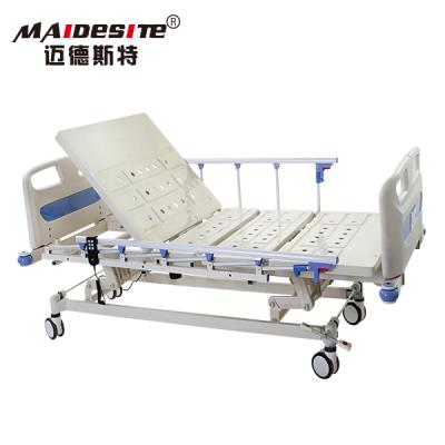 China Hospital Bed Four Functions Electric Medical Bed For Patient With Side Lock for sale