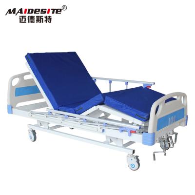 China Hospital Bed Cheap Price 3 Cranks Manual Medical Hospital Bed Electric Nursing Bed for sale