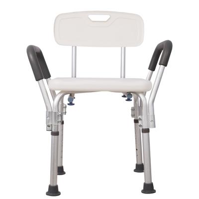 China Shower Commode Chair Medical Bathroom Disabled Seat Bath Plastic Aluminum Adjustable Shower Chair For Elderly for sale