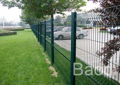 China Customized Mild Steel Mesh Fencing Panels , Bus Station Weld Wire Fence With Round Post for sale