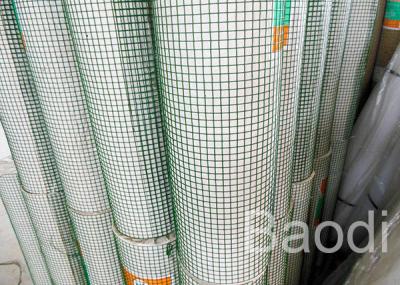 China Square Grid Green Garden Fencing Roll , PVC Coated Chicken Wire Fence 30 M Length for sale