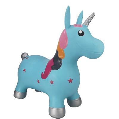 China Toy Girls Inflatable Jumping Game Sports Toys Eco Friendly Inflatable Bouncy Animals Unicorn Hopper for sale