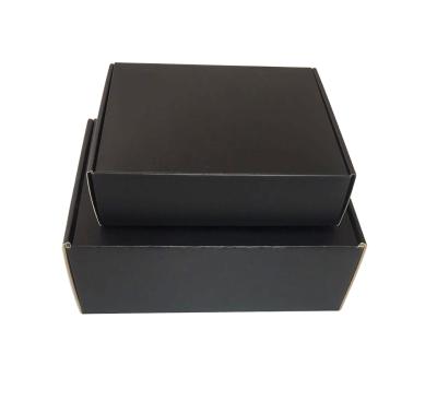 China Recycled Materials Black Kraft Corrugated Cardboard Paper Box Packaging Mailing Mailer for sale