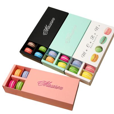 China Cheap Custom Macaron Box Recyclable Gift Macarons Paper Cardboard Paper Package Box French Macaron Packaging Logo Box for sale