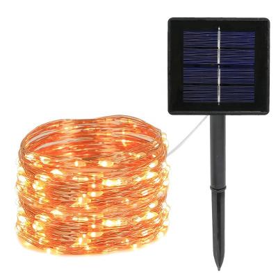 China Decorative Solar String String Light Copper Wire LED Decorative Christmas Holiday Lights Remote Control for sale