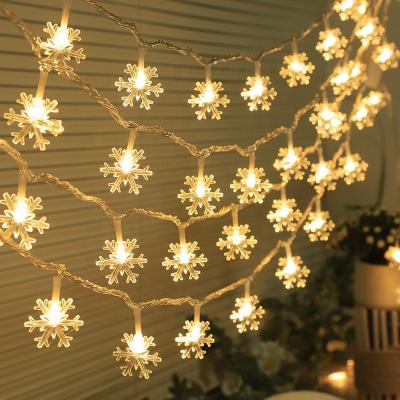 China Decorative Snowflake Camping Lighting Led Colorful Flashing Small String Stars Scene Layout Christmas Tree Hanging for sale