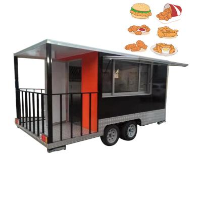 China Outdoor Mobile Food Truck Food Truck Hot Dog Trailer Vegetable Processing Plant China Sale Square Food Trailer for sale