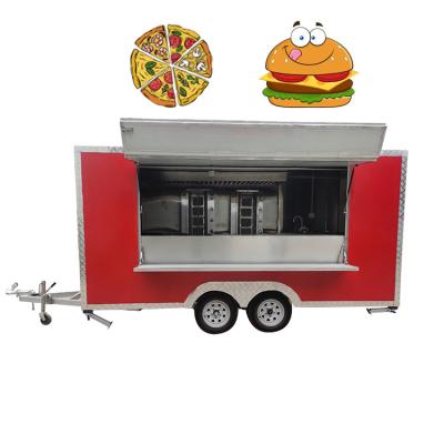 China American Vegetable Processing Plant Style Food Truck Time Bus Fixed Mobile Food Cart With Square Wheels Food Trailer for sale