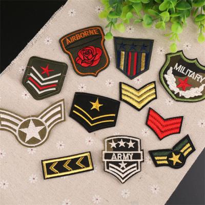 China Handmade Army Work Custom Designs Military Embroidery Iron On Patch For Costumes Iron On Patch for sale