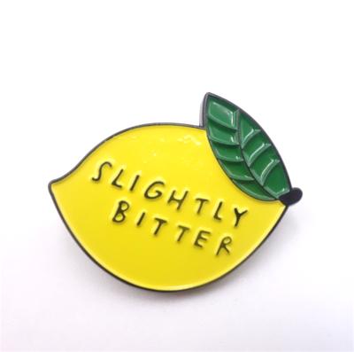 China Wholesale Lemon Logo Soft Enamel Pins Cheap Custom Made From Europe for sale