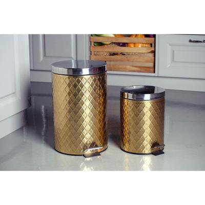 China Sustainable Kitchen Food Waste Pedal Bins For Hotel Room Metal Trash Can With Lid Galvanized Waste Bin for sale