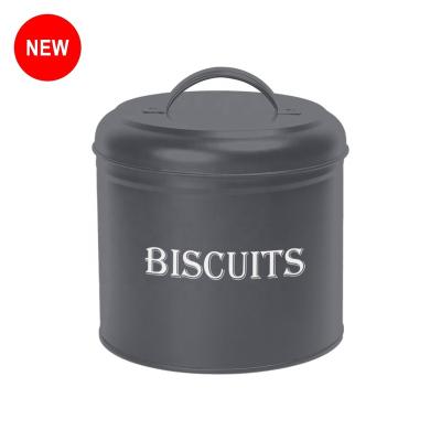 China Stylish Hot Selling Wholesales Advertised Cookies Tin Canister Kitchen Canister Metal Food Storage Jar for sale