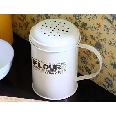 China Wholesale Customized Flour Shaker Metal Kitchen Utensils Sustainable Factory Keep Freshness Storing Power Flour Canister for sale