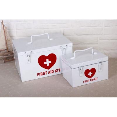 China Household Galvanized Household Medical Storage Box With Single Layer And Metal First Aid Compartments Box for sale