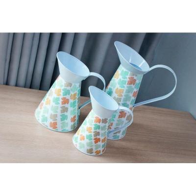 China Europe Household Galvanized Pitcher Flower Tin Holder Wedding Metal Flower Jug for sale