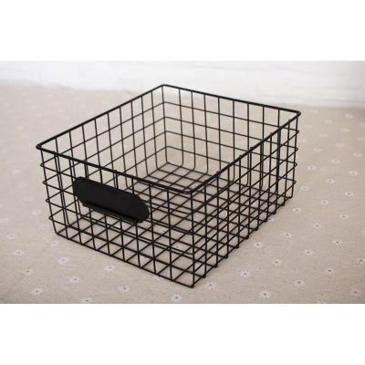 China Europe Wholesale Durable Rectangular Black Fruit and Vegetable Metal Lockers For Storage Metal Wire Mesh Basket for sale