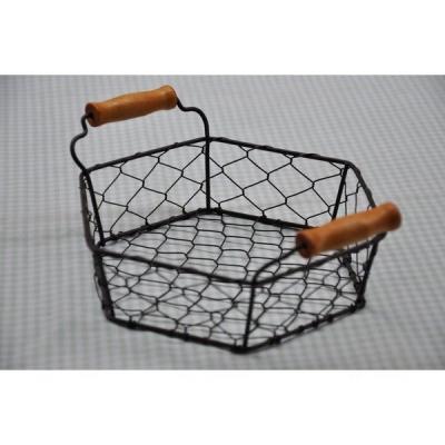 China Viable Durable Round Fruit And Vegetable Metal Round Wire Bins For Storage Metal Wire Mesh Basket for sale