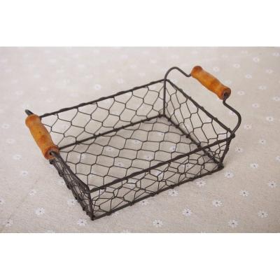 China Europe Wholesale Durable Rectangular Fruit And Vegetable Metal Wire Baskets For Storage Metal Wire Mesh Basket for sale