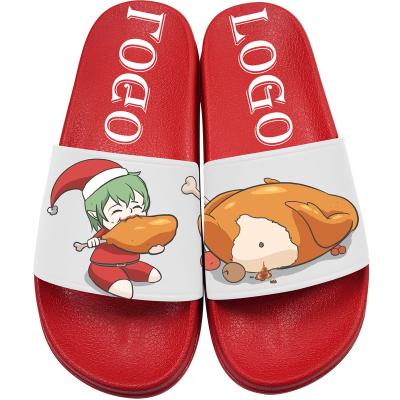 China Fashion Trend PVC Indoor Outdoor White Logo Slippers Slides Footwear Sandals Custom Made For Women And Man Slide Sandal for sale