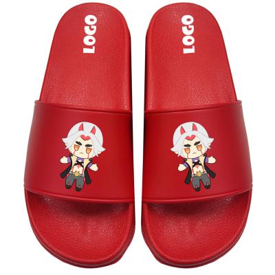 China Customized Sandals EVERGREEN Logo Made Womens Unisex Outdoor House Custom Print Design Slide Home Slippers for sale