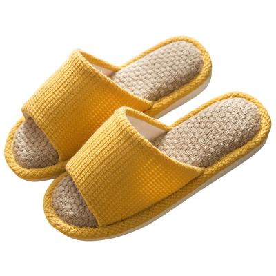 China Open Toe Linen Hotel Homestay Comfortable Canvas Slipper Boarding House Slipper for sale