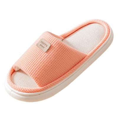 China Fashion Trend Women Flip Flops Slipper Fashion Canvas Slides Lady Sweat-absorbent EVA Indoor Soft Comfortable Slippers Custom Made for sale