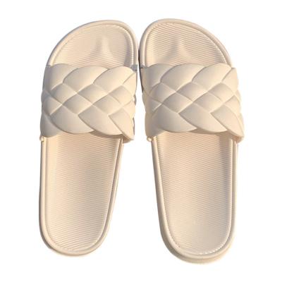 China PVC Indoor Slipper Fashion Trend Japanese Style Soft Thick Unique Women's Home Slips Pure Color Slides Indoor Slippers for sale