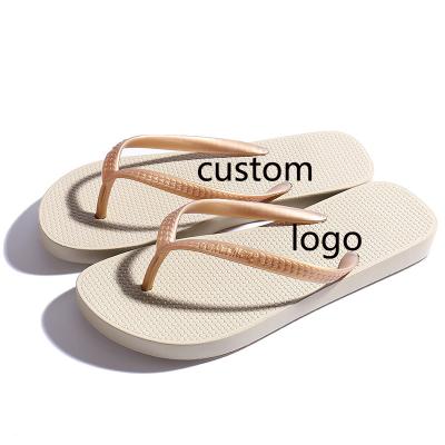 China Anti-slippery custom printed promotional gift men women flip flops with logo factory wholesale slide sandal for sale