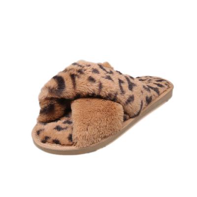 China Fuzzy Slippers Open Toe Comfy Anti-Slippery Plush Cross Soft Slippers Indoor Outdoor Indoor Slip On Slipper Flip Flops For Women for sale