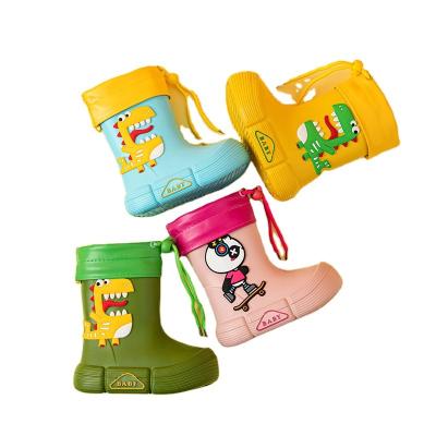 China Other Low MOQ Cartoon Rain Shoes Waterproof With Long Zipper PVC Material Kids Rain Boots for sale