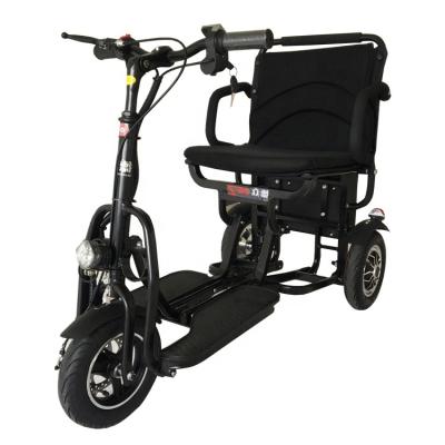 China New black high-speed good quality scooter folding electric tricycle for adult older three wheel scooter for sale