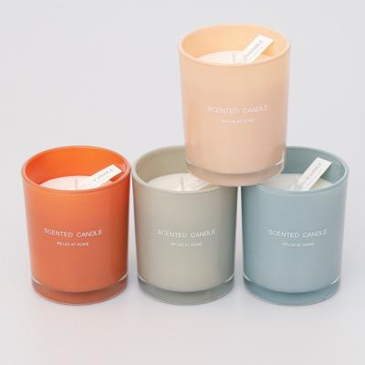 China Aroma Home OEM Soy Wax Custom Glass Printing Scented Candle for sale