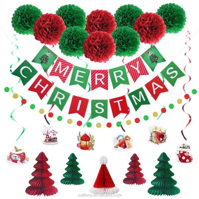 China 23PCS Christmas Decoration Home Party Decoration Merry Christmas Navidad Paper Decoracion for sale