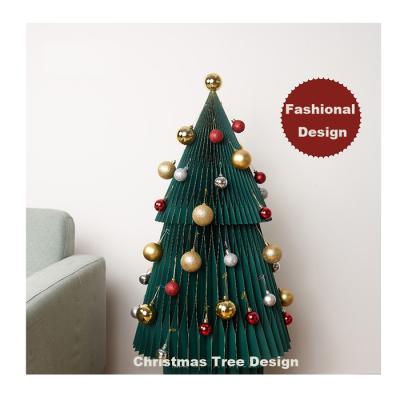 China Unique Standing Christmas Ornaments Home Christmas Tree 250gsm Thick Paper Christmas Tree Nordic Paper Decorations for sale