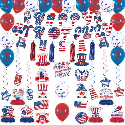 China Paper 4th of July Independence Day Centerpieces with Banner Swirls Balloon for Party Decorations for sale