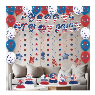 China Paper 4th of July Party Wall Decorations 6 Centerpiece with Banner Balloon for sale