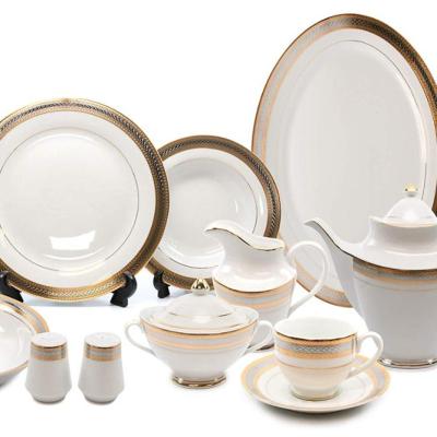 China Viable factory wholesale china 120pcs fine bone china dinner set, china dinnerware set with gold for sale