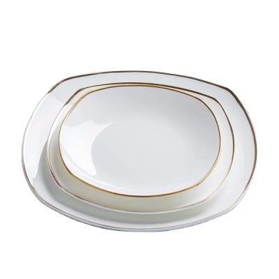 China Viable 18pcs Square Dinner Set Factory Made Porcelain, Germany Dinnerware Sets Porcelain, Dinnerware Set With Gold for sale