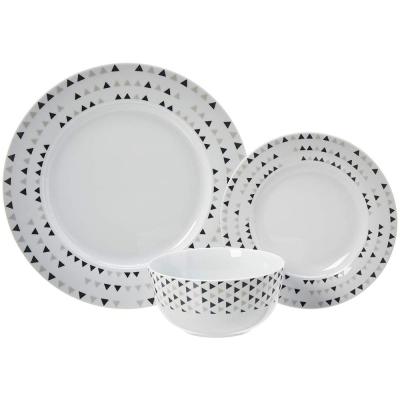 China Sustainable European Style 12pcs Porcelain Fine Dinner Set, Dinnerware Set For 4 With Full Design for sale