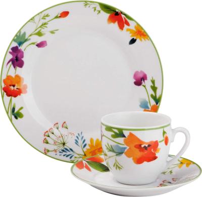 China Germany Style 18pcs Round Porcelain Dinnerware / Sustainable Dinnerware Porcelain With Full Design for sale