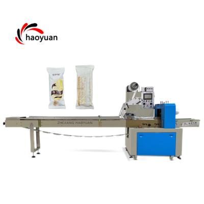 China Plastic Ordinary Product Haoyuan Supplied Electric 220V Food Flow KD-350 Automatic Pillow Sugar Noddle Cookie Biscuit Packing Machine for sale