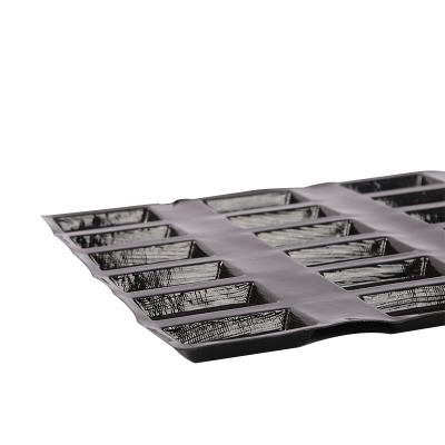 China Viable Easy To Clean 24 Mats Tray Flexipan Original Silicone Coated Fiberglass Baking Molds Perfect Indentation Rectangle for sale