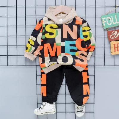 China Fashion\Comfortable\Durable Baby Boy Clothes Cartoon Letters Print 2 Pcs Set Kids Clothes Sets Long Sleeve Autumn Spring Toddler Boys Infant Clothes for sale