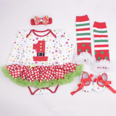 China 6pcs Ins Set Anti-Shrink Baby Clothes My First Birthday Toddler Christmas Costume Holiday Infant Clothing for sale