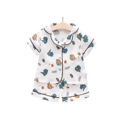 China QUICK DRY Short Sleeve Summer Pajamas Set Children Boy Girl Boy Girl Solid Silk Pajamas Clothes for sale