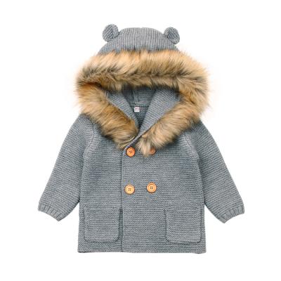 China INS Anti-Shrink Hot Sale Wool Knitted Kids Removable Woolen Equipment Collar Fur Baby Soft Winter Jacket for sale