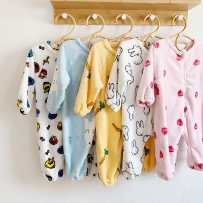 China Coral Baby Sleepwear Pajamas Romper Baby Fleece Baby Clothes Flannel Sleeping Bag Winter One Piece Warm Soft Breathable Pajamas for sale