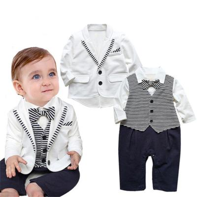 China Fashion gentleman baby boy clothing romper antibacterial kids clothes baby boy clothing set for sale