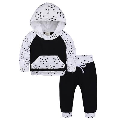 China Wholesale Antibacterial Hooded Girl Cotton Pants Boy Clothes Autumn Long Sleeve Newborn Baby Clothing Set for sale